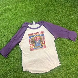 Lucky Brand Bob Dylan New Years Eve 1963 Raglan T Shirt Womens XL Purple VTG